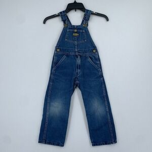 VTG OshKosh Overalls SZ 5 Blue Med Wash Vestback Classic Made in USA 100% Cotton